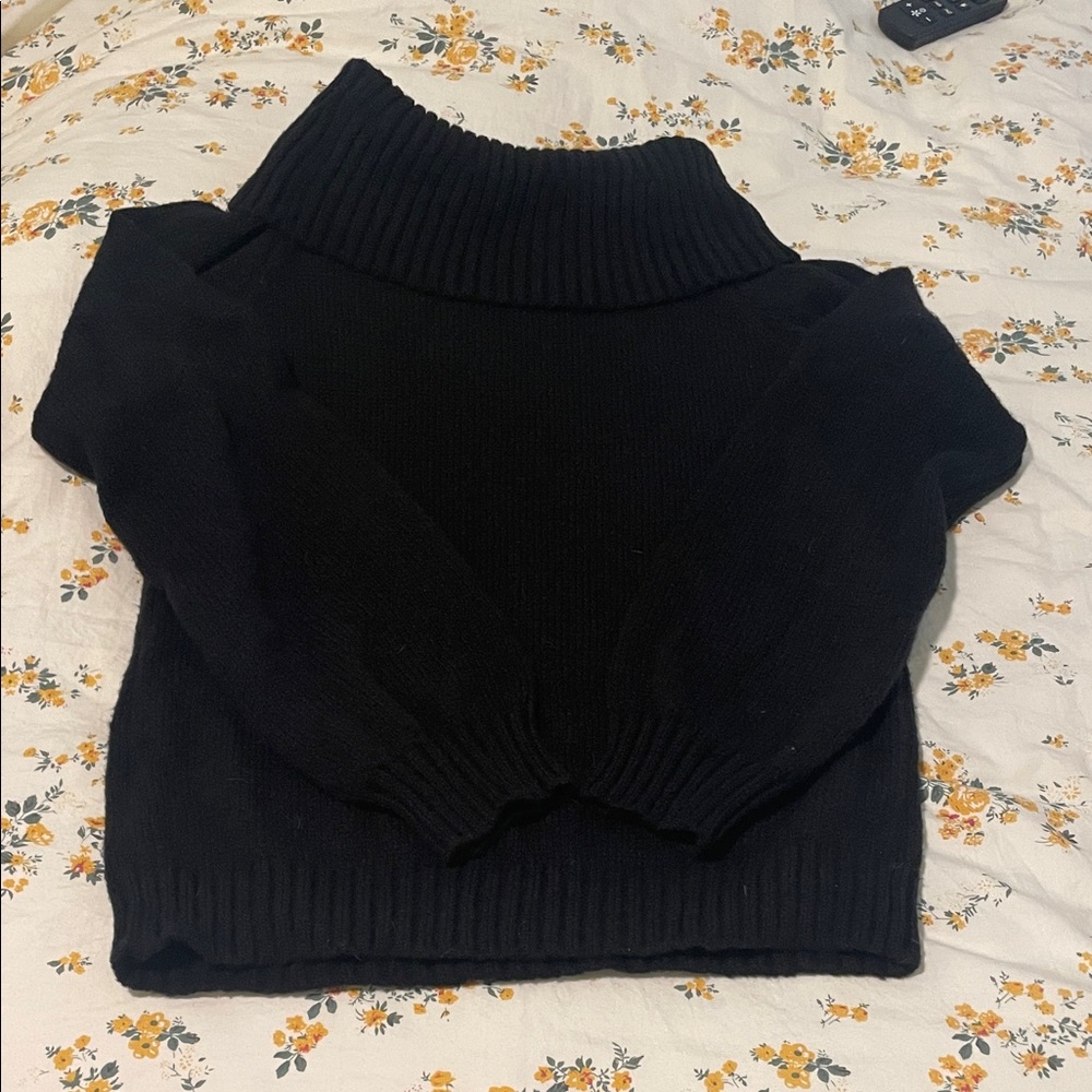 Women's Black Turtleneck Sweater